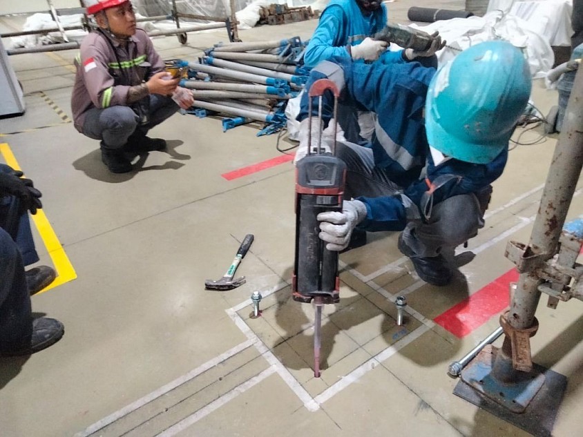 Professional chemical anchor installation and on-site testing
