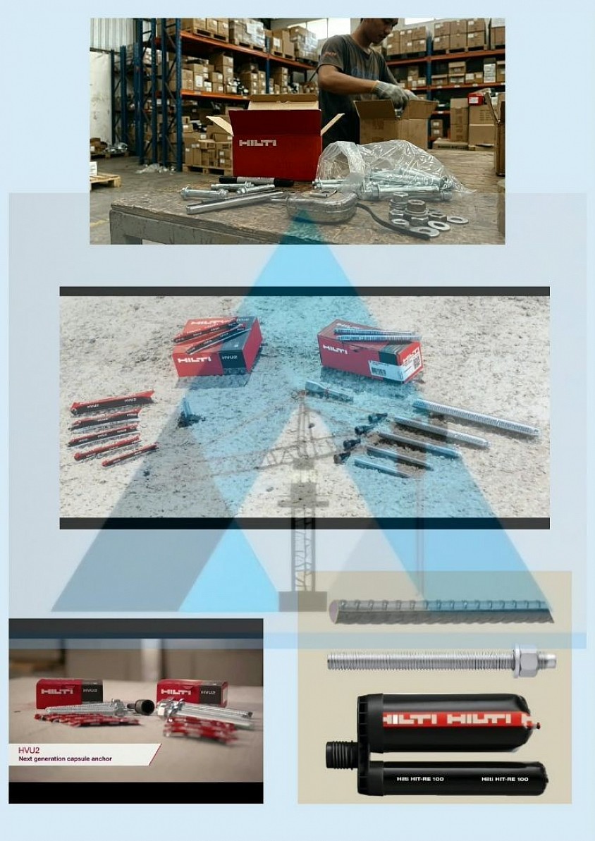 Hilti anchoring products for professional construction and industrial applications. Product selection can be supplied according to project requirements.